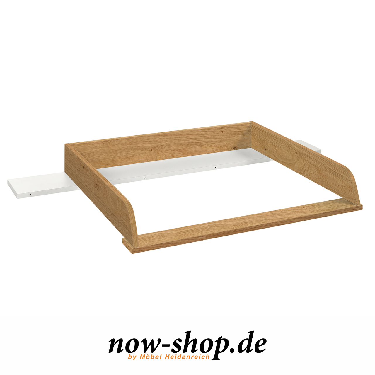 Wickelaufsatz aus hellem Holz.