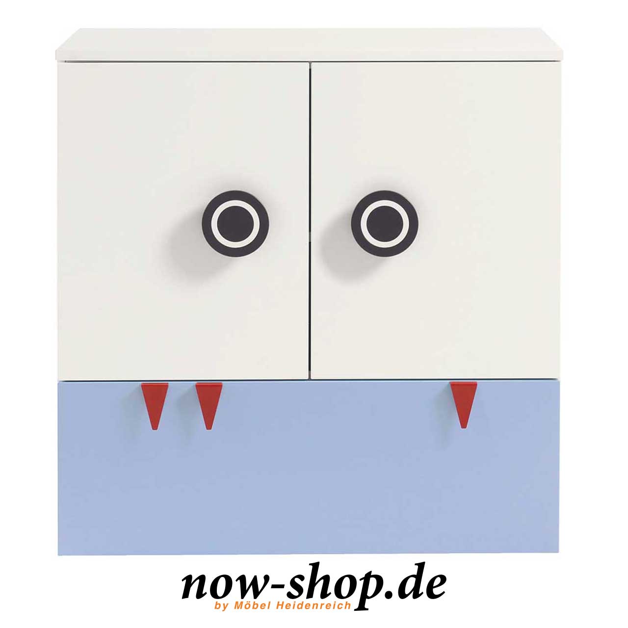 now! by hülsta - minimo Kommode hellblau 55905 Frontalaufnahme Frontale Fotografie des gleichen Artikels.