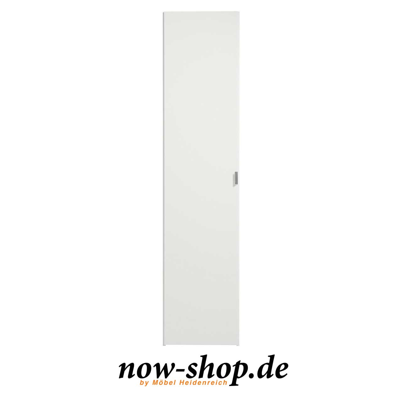 now! by hülsta – basic Anbauelement 1-tuerig 365103 Linksanschlag Schmales weißes Schrankelement ohne Seitenteil zum Anbau an Grundelement.