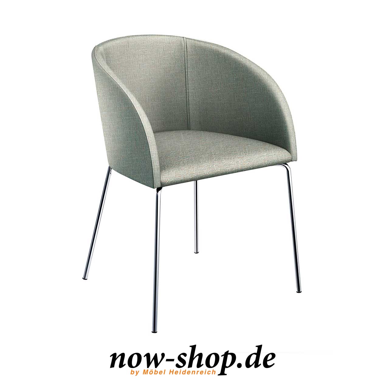 now! by hülsta – dining Stuhl S19 mit Stoffbezug beigeblau Schalenstuhl mit vier Metallfüßen und Stoffbezug Farbe Beigeblau.